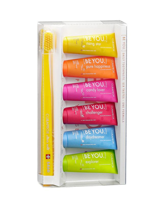 Curaprox bělící zubní pasta BE YOU MIX 6x10ml + zubní kartáček 5460